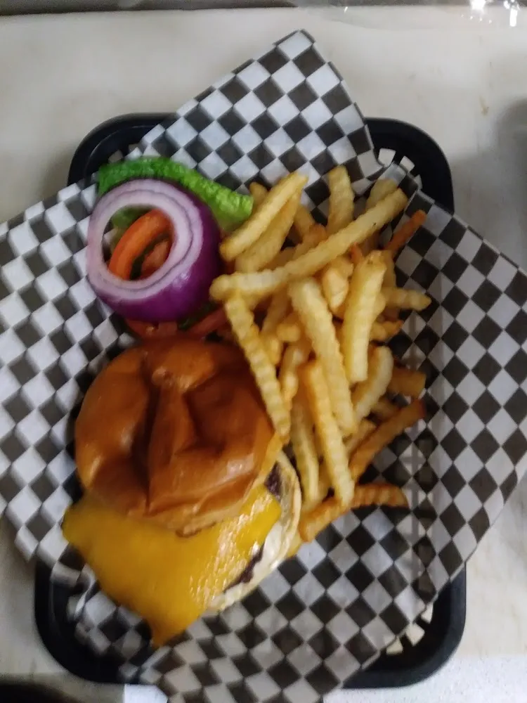 Burger& Fries with Cheese